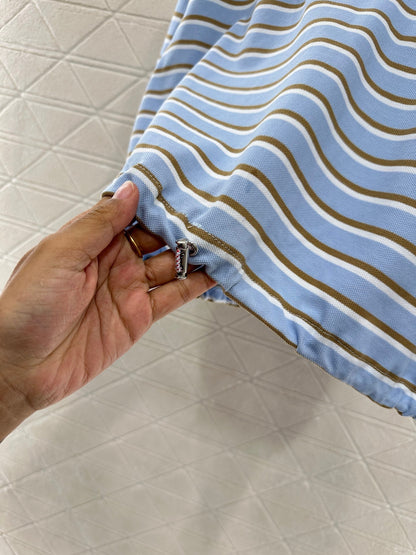 2025 new product Lapel striped short-sleeved top