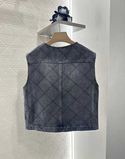 2025 new products Denim vest and short skirt set