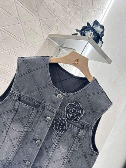 2025 new products Denim vest and short skirt set
