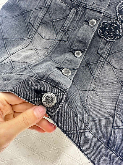 2025 new products Denim vest and short skirt set
