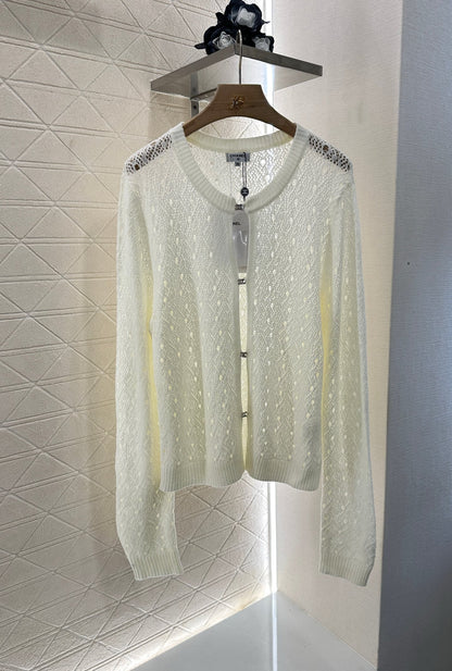 2025 new product Hollow rhinestone cardigan