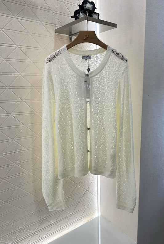 2025 new product Hollow rhinestone cardigan
