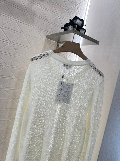 2025 new product Hollow rhinestone cardigan