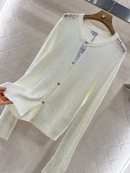 2025 new product Hollow rhinestone cardigan