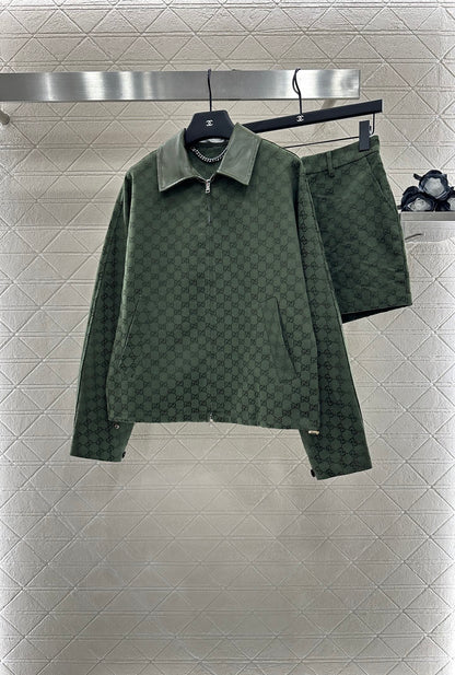 2025 new products Zipper jacket, coat and shorts set