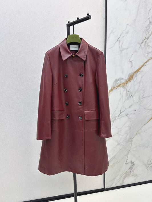 25fw leather trench coat