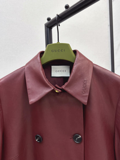 25fw leather trench coat