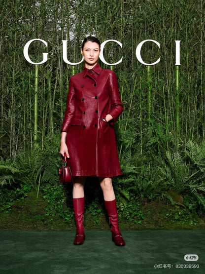 25fw leather trench coat