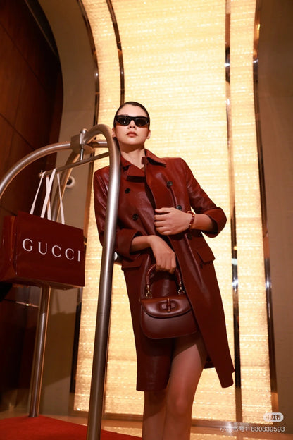 25fw leather trench coat
