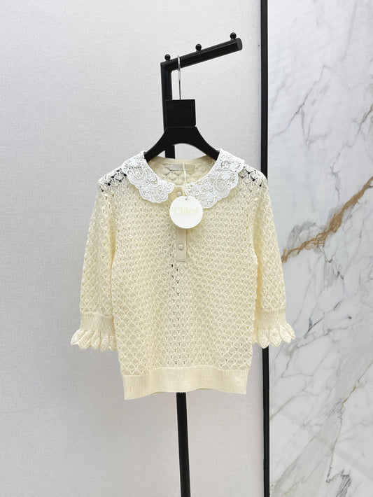 25fw lace knit shirt