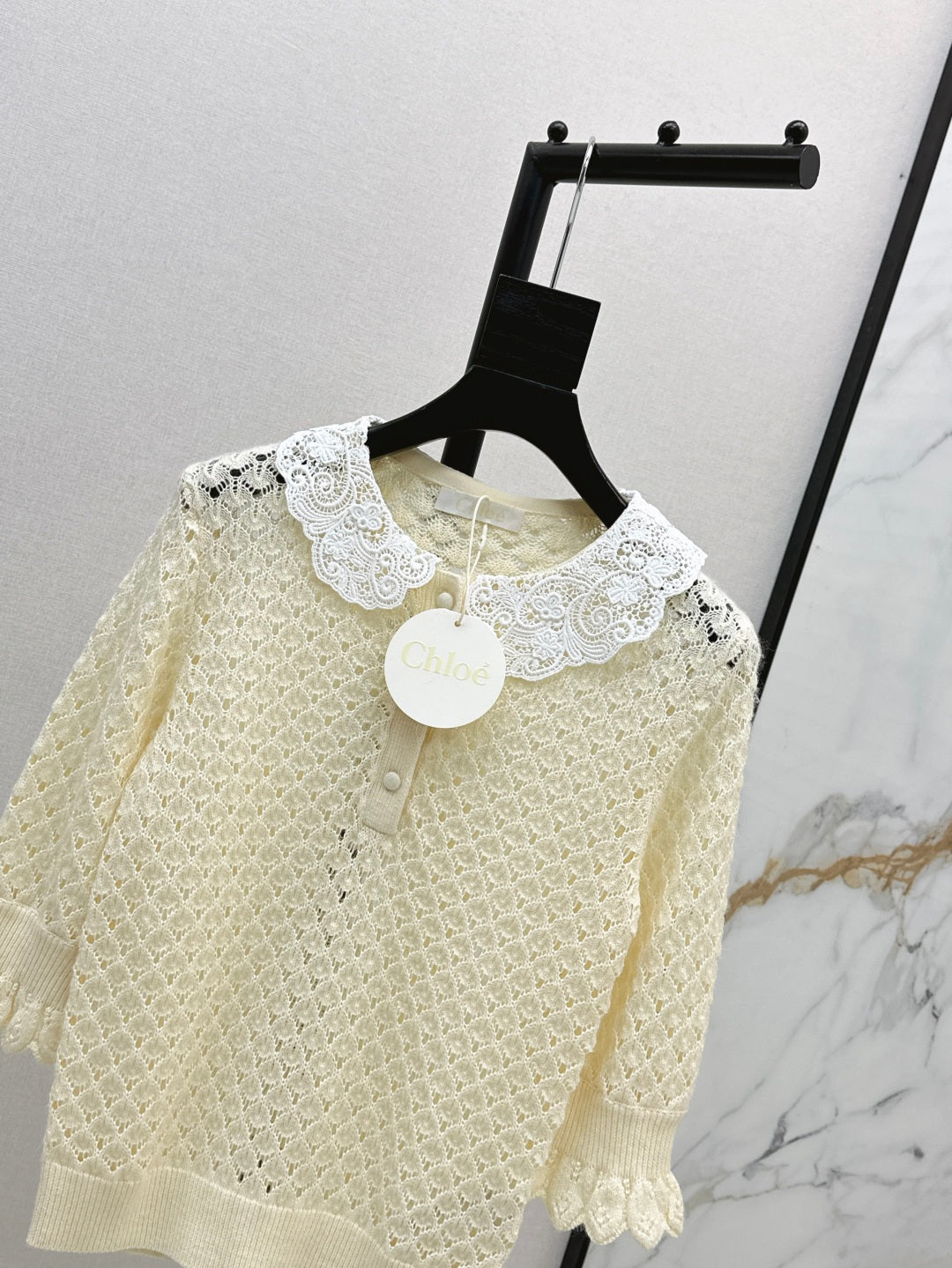 25fw lace knit shirt