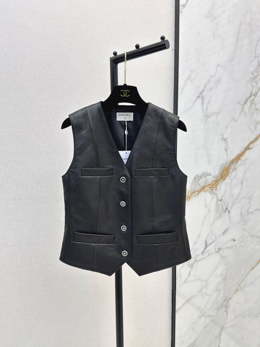 25fw leather vest