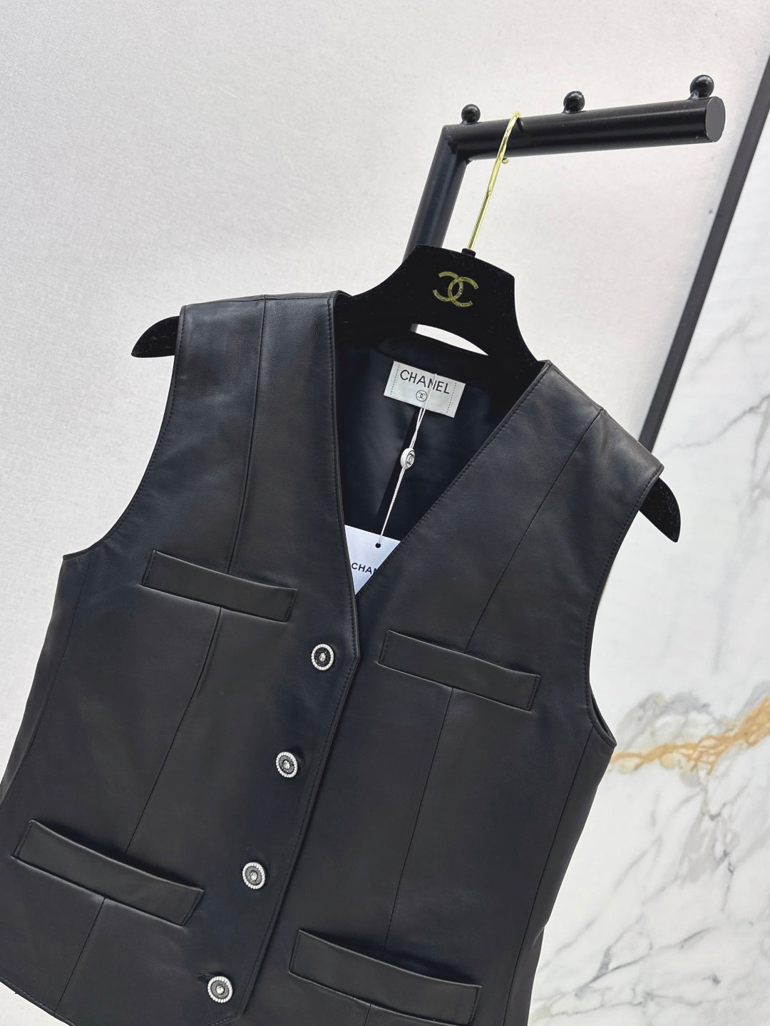 25fw leather vest
