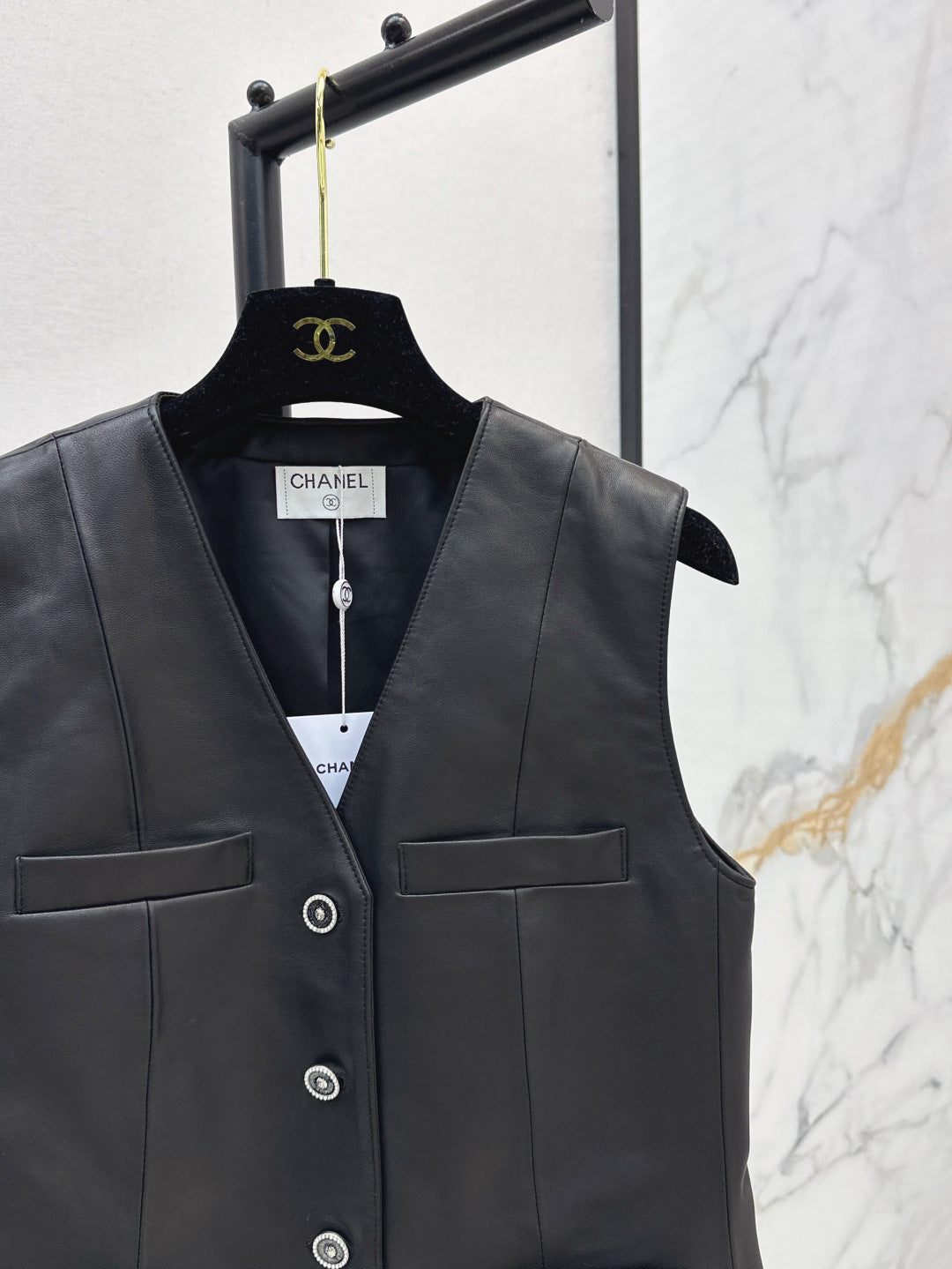 25fw leather vest