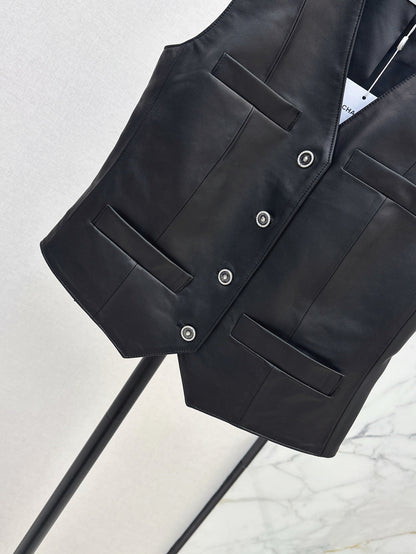 25fw leather vest