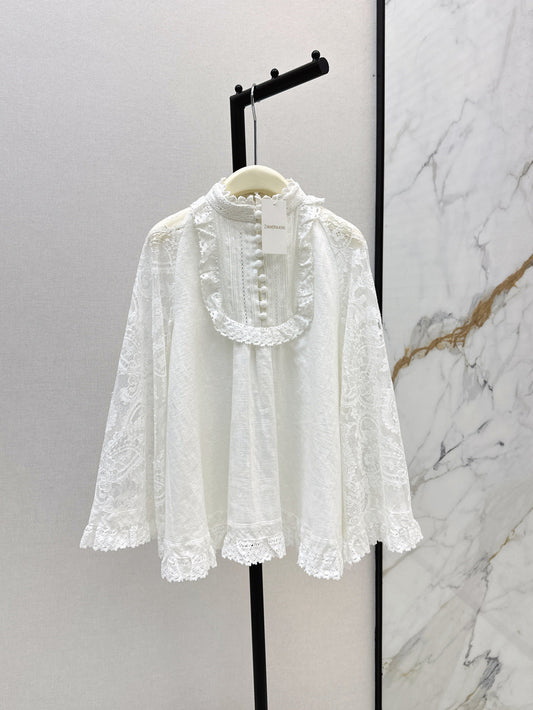 25ss lace lInen shirt