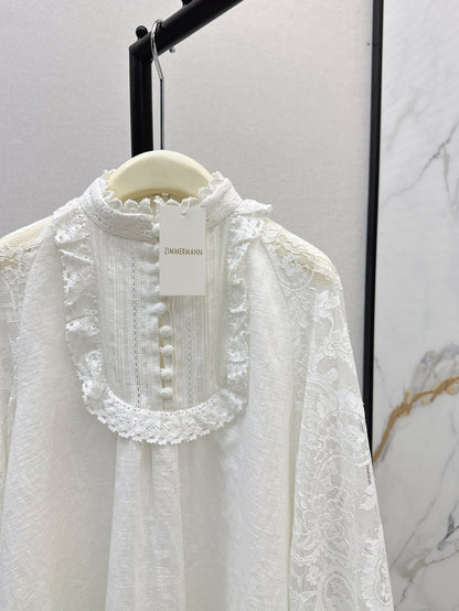 25ss lace lInen shirt