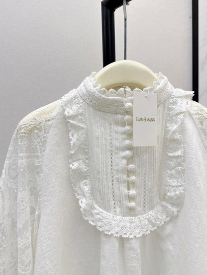 25ss lace lInen shirt