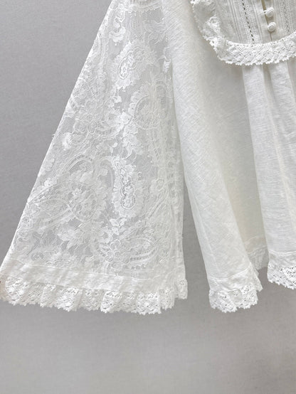 25ss lace lInen shirt