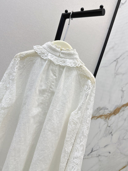 25ss lace lInen shirt