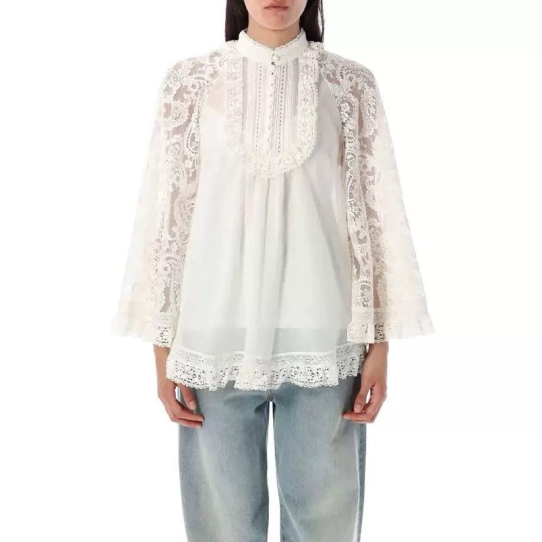 25ss lace lInen shirt