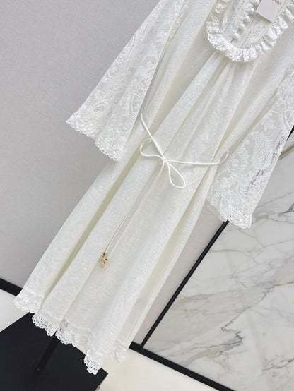 25ss lace linen dress