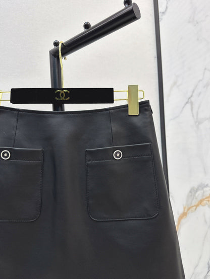 25fw leather skirt