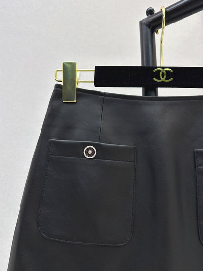 25fw leather skirt