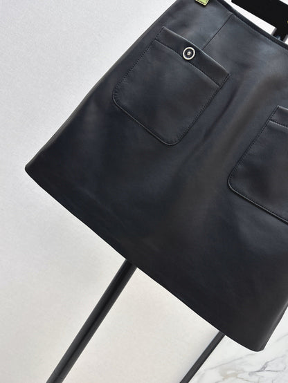 25fw leather skirt