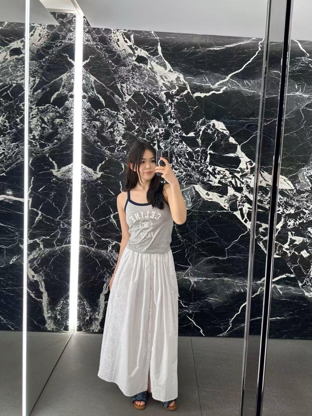 25fw embroidered skirt
