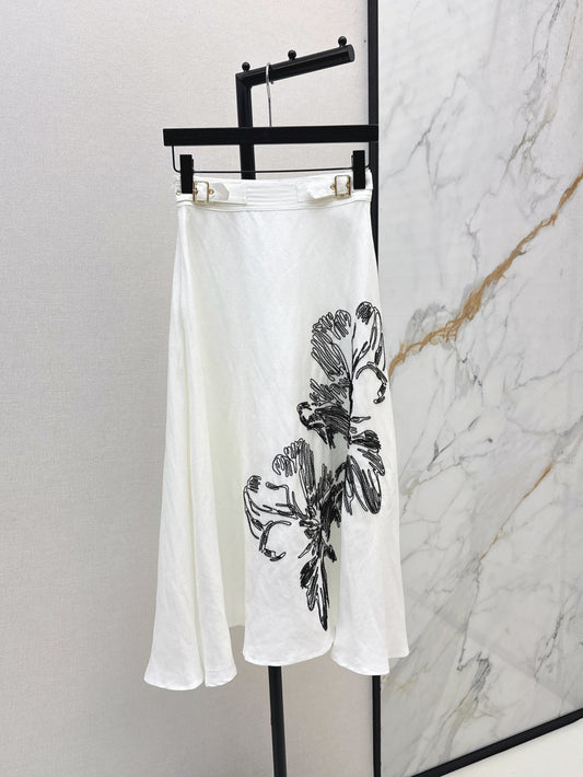 25ss embroidered skirt