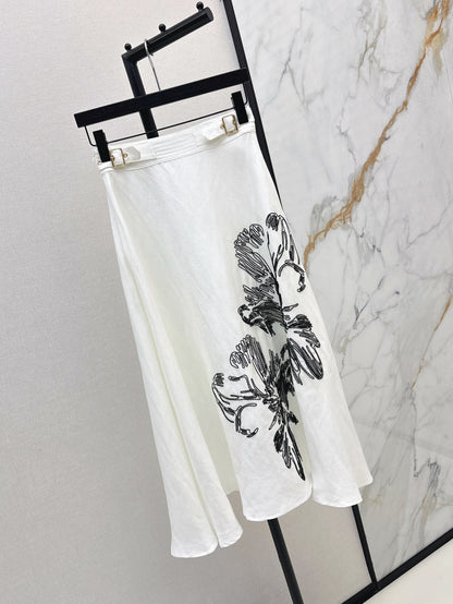 25ss embroidered skirt